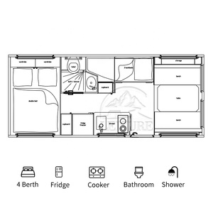 Nuevo vehículo personalizado para acampar al aire libre <span class=keywords><strong>Mercedes</strong></span> Outdoor Truck <span class=keywords><strong>Camper</strong></span> Nuevo diseño 19ft Expedition Pod Truck Box - Product Image 5
