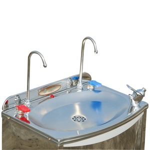 <span class=keywords><strong>Distributore</strong></span> d'<span class=keywords><strong>Acqua</strong></span> Commerciale a Colonna in Acciaio Inossidabile - Fontanella a 3 Uscite con Doppio Rubinetto per Aree Pubbliche - Product Image 3