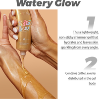 Échantillon Gratuit Sans Marque Vente en Gros Maquillage Huile Scintillante Corps Paillettes Illuminateur Liquide Gel Corporel Illuminateur