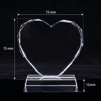 Trofeo de Cristal K9 en Forma de Corazón en Blanco de Alta Calidad, Grabado Láser Personalizado, Impresión UV para Ceremonia de Premiación, Minimalista
