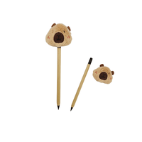 Crayon à mine effaçable haut de gamme, personnalisable, multicolore, en plastique durable, avec motif Capybara en peluche douce, modèle viral et attrayant