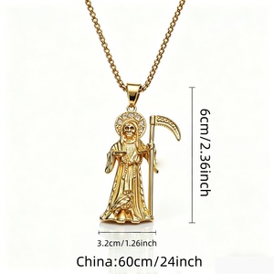 热销钛钢天使翅膀吊坠项链男女嘻哈复古个性颈链批发 - Product Image 2