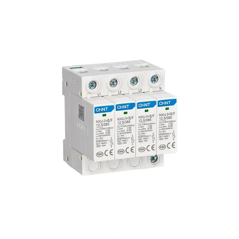Chint NXU-I+II series 2P surge protection device protector 275V/385V 25KA surge protection device over voltage protection