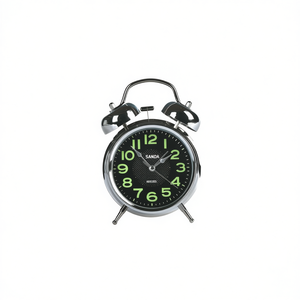 Sanda <b>Silent</b> Alarm <b>Clock</b> with Luminous Light Traditional Design Metal Construction AA Battery Operated Not Included - Product Image 1