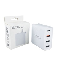 Adaptateur secteur pliable USB C 30W 4 ports PD 3.0 Bloc chargeur mural super rapide pour iPhone 12 13 14 iPad Pro OVP Boîte cadeau protégée