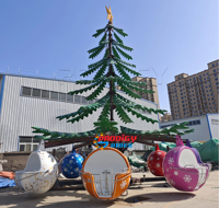 Manège de Noël familial à 32 places, arbre de Noël rotatif