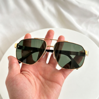 Lunettes de soleil polarisées TAC UV400 unisexes, légères et durables, monture carrée en métal doré, personnalisables, échantillon en petite série