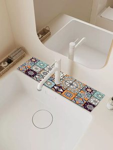 Ensemble <span class=keywords><strong>de</strong></span> tapis <span class=keywords><strong>de</strong></span> <span class=keywords><strong>cuisine</strong></span> à séchage rapide à l'eau personnalisé tapis <span class=keywords><strong>de</strong></span> sol en pierre <span class=keywords><strong>de</strong></span> terre diatomite super absorbant antidérapant tampons <span class=keywords><strong>de</strong></span> robinet en caoutchouc - Product Image 5