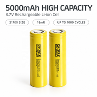 Batterie Li-ion Dmegc 21700 50E 3.7V 5000mAh Cellule Cylindrique 18mR 1000 Cycles 21.5*70mm 1S pour Véhicule Électrique Lampe Torche