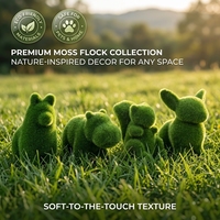 Figurine réaliste de lapin en fausse herbe et mousse pour la décoration de jardin de Pâques, joli ornement de bureau en fausse verdure