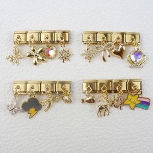 Nueva Serie de Pulseras Modulares Estilo Italiano con Colgantes, Base Dorada, Diseño Personalizado, Cadena de Ensamblaje, Pulseras con Dijes a la Moda - Product Image 1