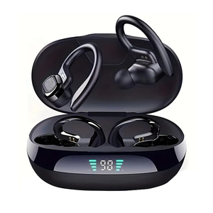 SP16 Earphone TWS nirkabel dengan mikrofon, earbud olahraga Bass Stereo lari waktu siaga panjang, Earphone musik kait telinga - Product Image 1