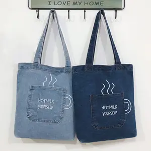 Large Capacity Women Denim Handbags Messenger Canvas Bag Girl Fashionable Cowboy Art Shopping Shoulder Blues Totes bags