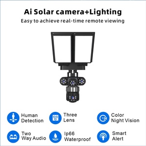 2026 Newest 2 in 1 Outdoor Solar Street <b>Light</b> 3 Len 4G Waterproof Pan-Tilt 24000mAh Battery Rotatable Solar Panels Remote <b>Camera</b> - Product Image 3