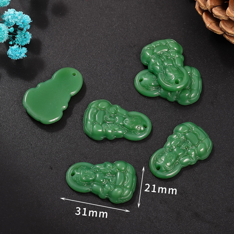 14 Guanyin vert foncé 21*31mm