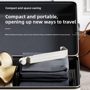 Porte-vêtements pliable en alliage d'aluminium avec crochet pour porte et support de rangement sans perforation - Product Image 3