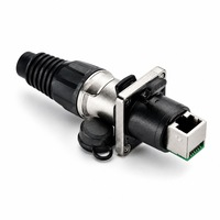 Prise résistante aux flammes à 8 broches UL94-V0, connecteur de signal Ethernet étanche RJ45
