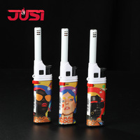 Encendedor de Chispa JUSI HC1030 Resistente al Viento con Boquilla Larga, Encendedor de Butano Recargable Multifunción