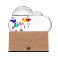 Thermomètre Galileo en verre soufflé artisanal, transparent, artistique, en forme de nuage, pour la prévision météo et l'éducation