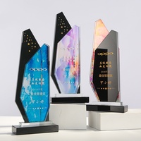 Trofeo de Cristal Creativo de Alta Gama con Impresión UV, Nuevo Diseño para Premios Empresariales a Empleados Destacados