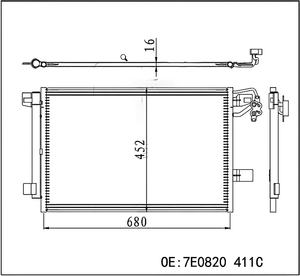 OEM 7E0820411C 7E0820411B 7E0820411D คอนเดนเซอร์แอร์ใหม่ อะไหล่ทดแทนสำหรับรถยนต์ Volkswagen T5 รับประกัน 12 เดือน - Product Image 4