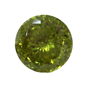 Piedra Preciosa Suelta Redonda de 60 mm, Peridoto Verde, Circonita Cúbica - Product Image 1