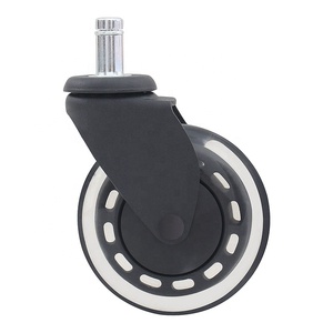 Neues Design Modernes schwarzes drehbares <span class=keywords><strong>PU</strong></span> Soft Office <span class=keywords><strong>75mm</strong></span> <span class=keywords><strong>Caster</strong></span> Roller blade Stuhl <span class=keywords><strong>Caster</strong></span> Wheels Gewindes tiel M10 * 22 Chair <span class=keywords><strong>Caster</strong></span> - Product Image 1