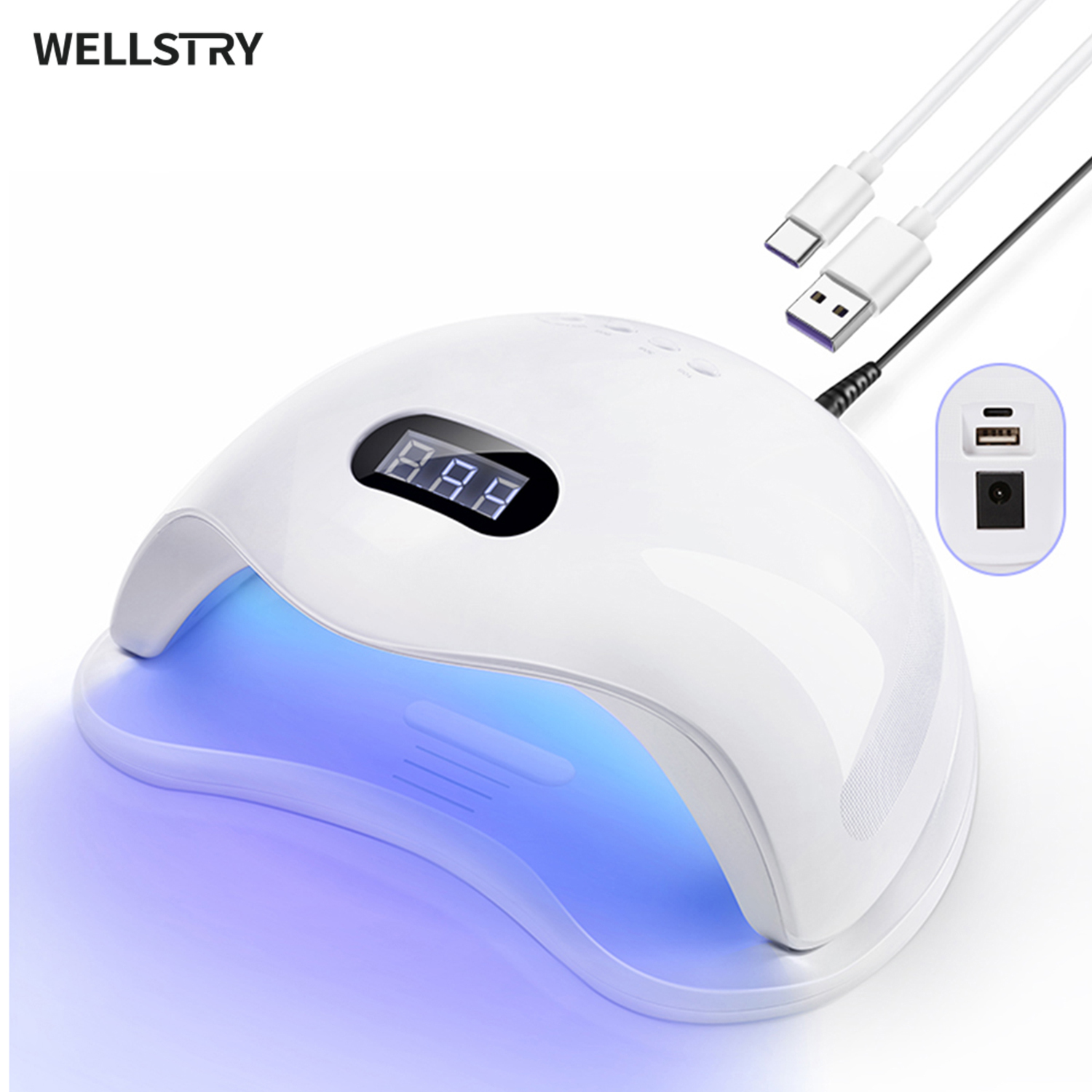 WELLSTRY Electric 72W LED UV Nail Lamp with Dual Light for Professional Gel Nails Quick-Dry