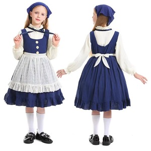 Costume da cameriera per ragazze, costume da piccola cameriera con grembiule, uniforme da fattoria per ragazze, costumi per feste di Halloween PS66 - Product Image 5