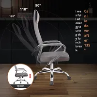 Chaise de bureau pivotante ergonomique confortable avec revêtement souple en PVC et tissu maillé, réglable en hauteur, vente en gros d'usine