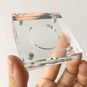 עובי 12 מ "מ + 5 מ" מ מרובע אקרילי מטבע אקרילי ברור מטבע מסגרת תג מסגרת מדליית אקריליק מגנטי - Product Image 4