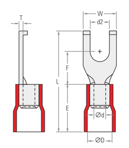 Màu đỏ màu xanh solderless trước cách điện cách điện thiết bị đầu cuối trước cách điện thiết bị đầu cuối vàng đen solderless thiết bị đầu cuối kết nối - Product Image 2