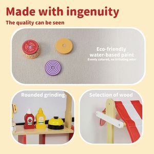 Jouets de jeu de rôle pour enfants de maternelle : Caisse enregistreuse de magasin, Distributeur automatique, Mini-marché, Mini-restaurant de hamburgers - Product Image 2