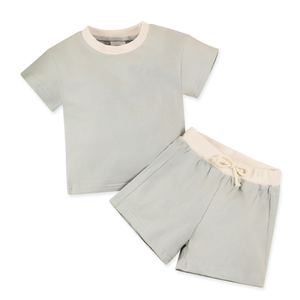 Ensembles de t-shirts à col rond en coton doux et respirant pour bébés garçons 2pcs avec haut et <span class=keywords><strong>short</strong></span> - Product Image 1