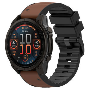 Nouveauté - Bracelet de montre en cuir véritable et silicone - Nylon - 22 mm - 26 mm - Sangle à fixation rapide pour montre <span class=keywords><strong>Garmin</strong></span> - Product Image 5
