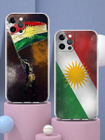 Coque de Téléphone de Luxe Drapeau du Kurdistan pour iPhone 15 16 14 13 12 11 17 Pro Max XR XS 7 8 Plus SE Étui en Silicone TPU Transparent