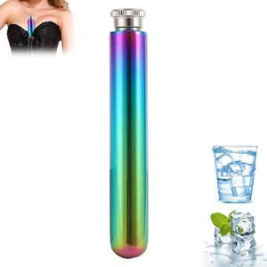 Botella de Acero Inoxidable con Forma de Cigarro, de 1.5 oz, con Fondo Redondo Largo, para Venta al Por Mayor - Product Image 1