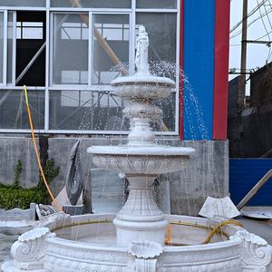 Haute qualité Fine sculpture blanche vierge <span class=keywords><strong>marie</strong></span> <span class=keywords><strong>fontaine</strong></span> d'eau en marbre naturel pour jardin - Product Image 5