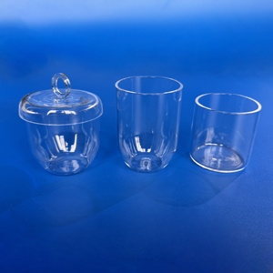 Usine personnalisée Cuarzo silice fondue claire 14 24 <span class=keywords><strong>33</strong></span> 36 pouces <span class=keywords><strong>creuset</strong></span> de fusion de quartz avec couvercle pour four à tubes de laboratoire - Product Image 2