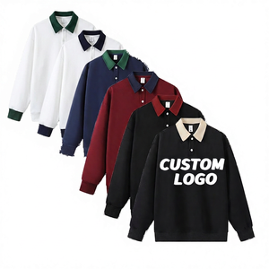 Sweat-shirt personnalisé surdimensionné en coton et polyester, couleur assortie, 320 g/m², imprimé tissé, sport, manches longues pour homme - Product Image 2
