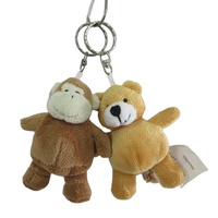 Mini peluche Animal sauvage jouets en peluche tigre singe mouton girafe grenouille canard ours hippopotame porte-clés mignon porte-clés