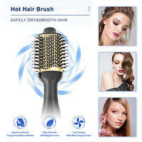Brosse à air chaud électrique portable 4-en-1, sèche-cheveux, styler, volumateur, 1200W, 3 températures, lissage, bouclage, séchage