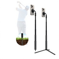Support de téléphone magnétique GREATYYT pour golf, monopode réglable en hauteur, perche à selfie, trépied extérieur en alliage d'aluminium, support de golf pour téléphone portable