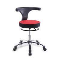 Chaise d'hôpital à assise ronde, tabouret d'assistant dentaire avec dossier pivotant à 360 degrés, mousse moulée