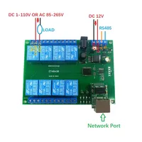 Carte de commutation UART TCP/IP pour contrôle industriel PLC, module de relais multifonction Ethernet RS485, Modbus esclave RTU, 8Ch