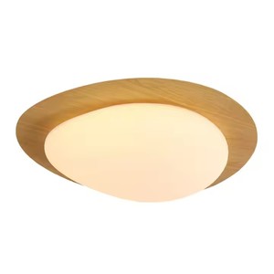 Lámpara de Techo <span class=keywords><strong>LED</strong></span> Moderna Nórdica de PVC con Acabado de Madera, Montaje en Superficie, Clasificación IP33, Luz Blanca Neutra de 4100K para Dormitorio/Sala de Estar/Cocina - Product Image 1