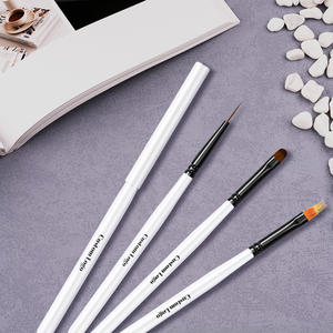 Pinceau d'art d'<span class=keywords><strong>ongle</strong></span> en nylon synthétique de haute qualité manche en bois <span class=keywords><strong>blanc</strong></span> 3 pièces/ensemble pinceau d'art d'<span class=keywords><strong>ongle</strong></span> de marque privée Liner/Gel/Ombre vente entière - Product Image 3