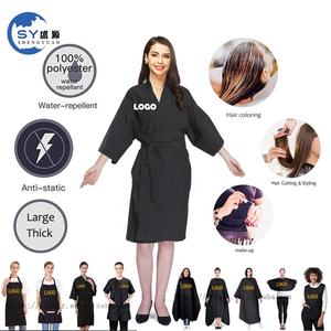Robe de salon pour client, cape personnalisée avec logo, robe de coiffure anti-taches, blouse pour <span class=keywords><strong>coiffeur</strong></span>, coupe de cheveux, coloration de cheveux, maquillage pour femmes - Product Image 3