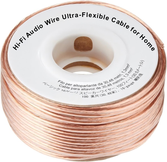 CCA/OFC 2 Core Solid Speaker Cable 12/14/16 AWG Hi-Fi Audio Wire Ultra-Flexible RCA Connectors Professional Audio Home Theater