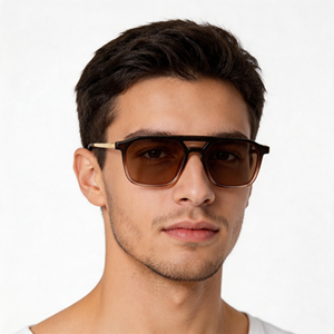 In Stock Men's Square Two Bridge Acetate Sunglasses Full Rim Polarized Lenses 100% UV Protection Sun Protection Style - Product Image 1